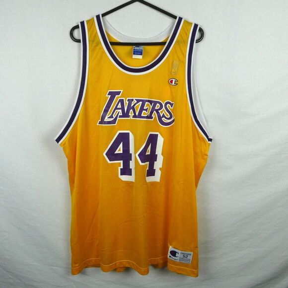 Champion Other - LA Lakers Jerry West Gold Logo NBA 50th Anniversary Champion Jersey 52 Vintage